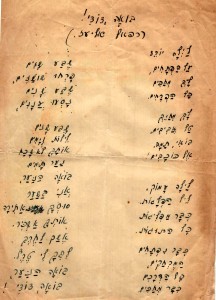 Rafael Eliaz's original handwritten lyrics
